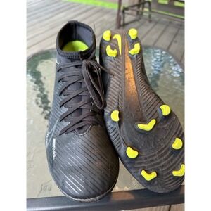 Nike Mercurial Soccer Cleats High Top Athletic Shoes Black Yellow‎ 5Y